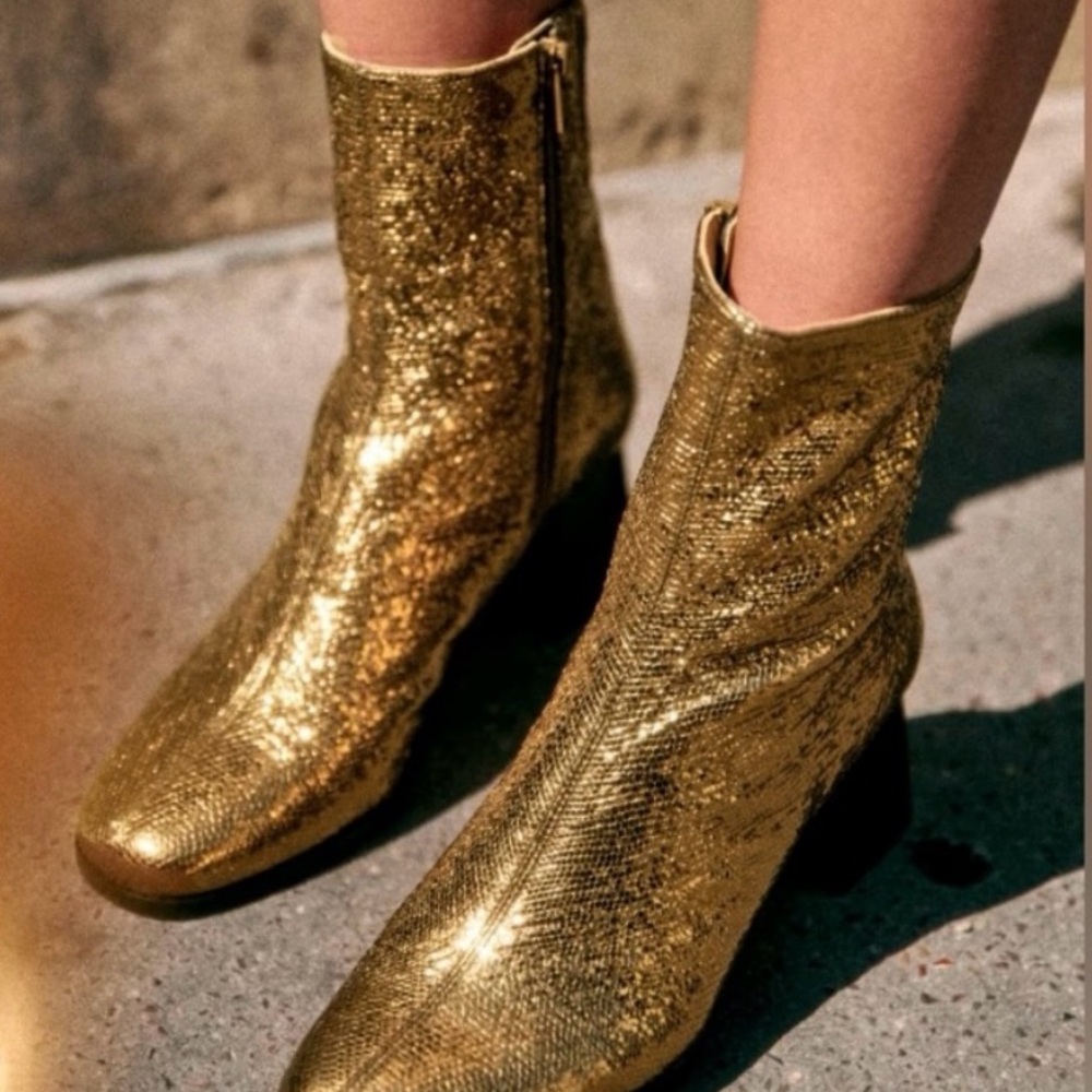 Sezane Axelle Ankle Boots Bronze- size 10 (41)